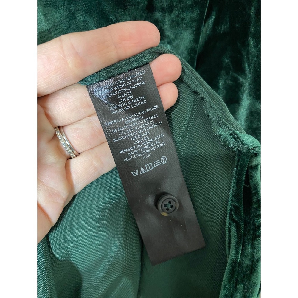 Anthropologie Pilcro The Hadley Relaxed Button Down Green Velvet Shirt Medium - Picture 5 of 6